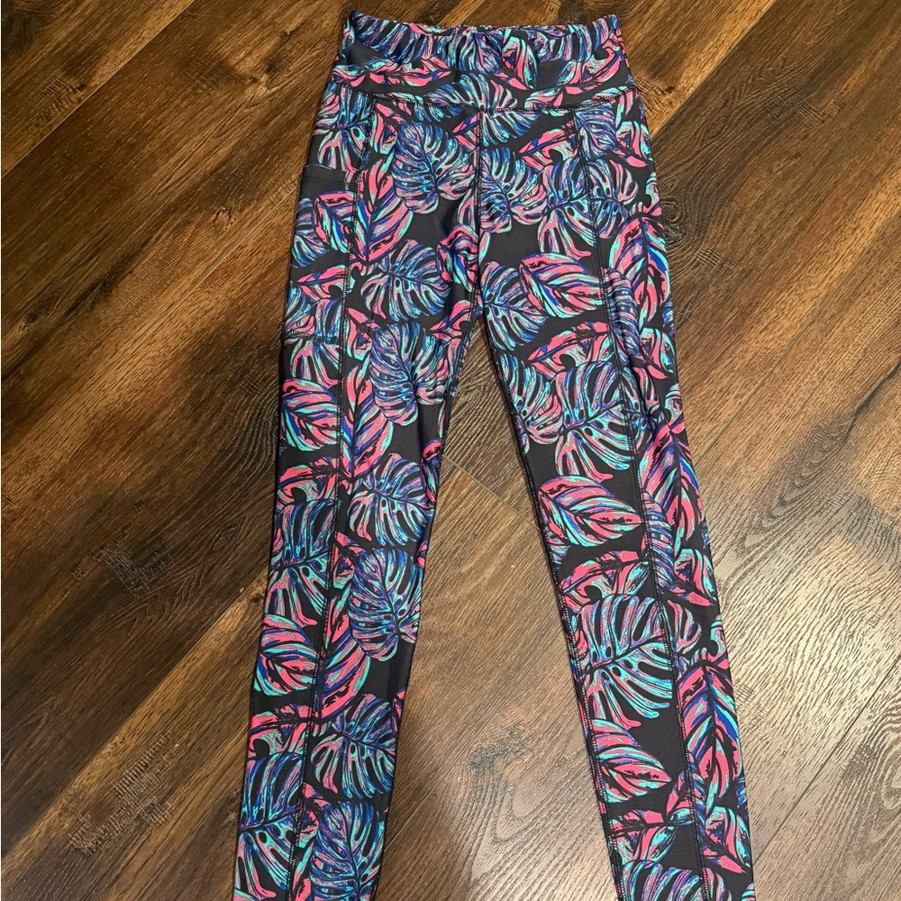 Vibrant Leaf Print Women's Jeggings